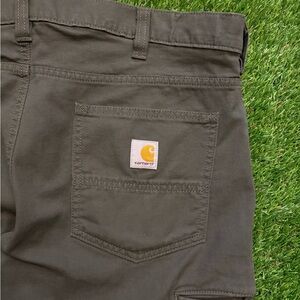 Army green Carhartt relaxed fit chinos